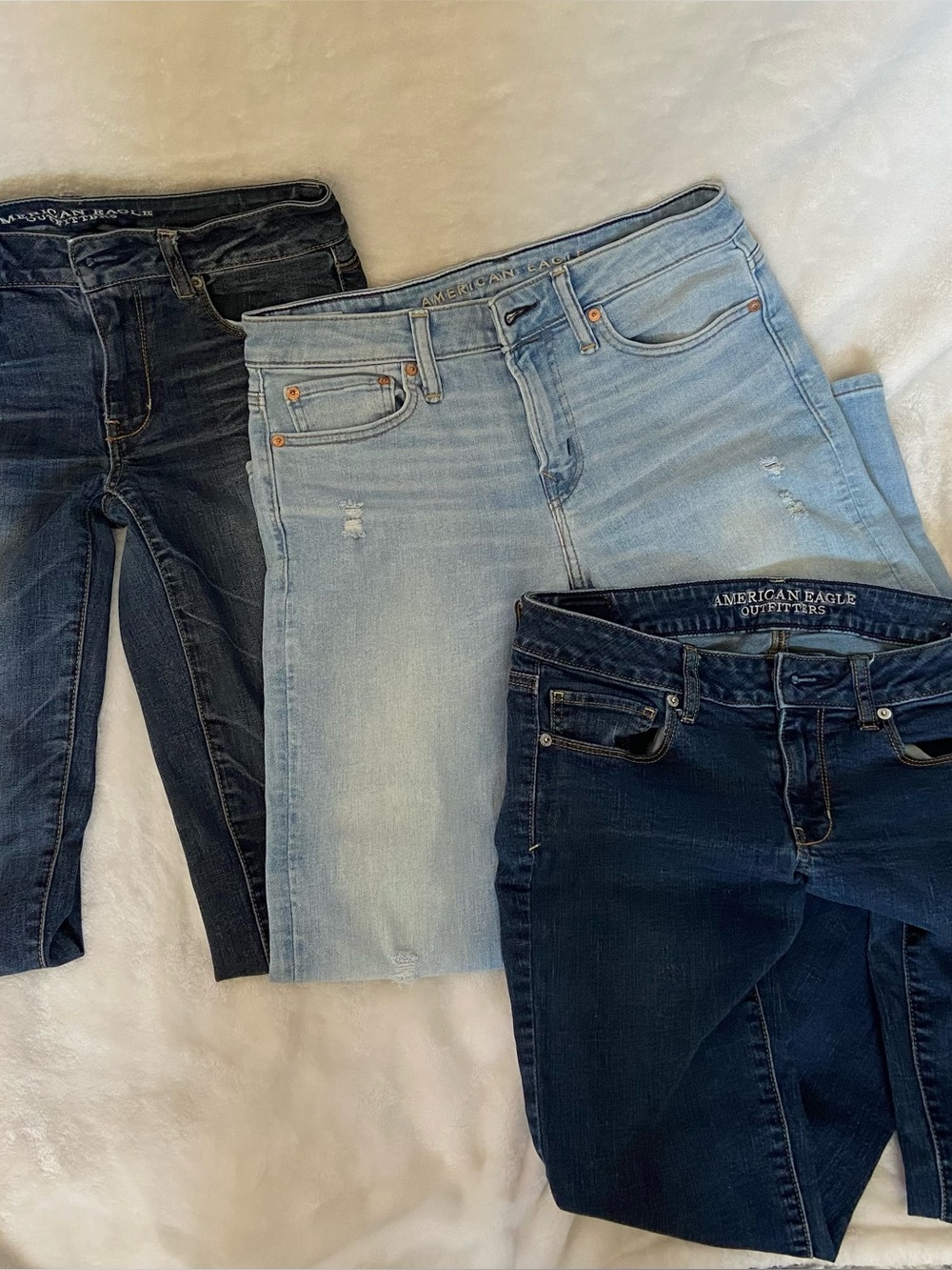 American Eagle Lot of 3 Skinny Jeans Size 6 & 28x28 Stretch Denim